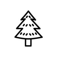 Hand Drawn Christmas Decoration Pine Tree, Christmas Tree Icon with Line Pattern, Pine Tree Icon Illustration vector