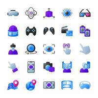 Amazing Virtual, Augmented and Mixed Reality icon pack vector