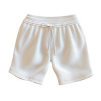 A white shorts with a drawstring on the side png
