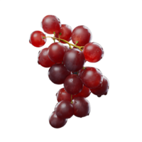 Cluster of red grapes with water droplets, isolated on a transparent background png