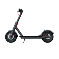 Profile view of an electric scooter with a sleek design, isolated on a transparent background png