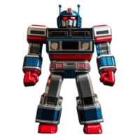 Retro robot toy with articulated arms and legs, isolated on a transparent background png