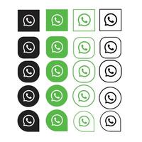 whatsapp icon set with different colors and shapes vector