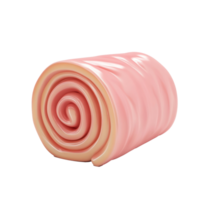 a pink roll of candy on a transparent background png