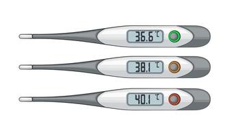 Temperature measurement. Thermometer Isolated. Measure body temperature with a Thermometer. Medical background. vector