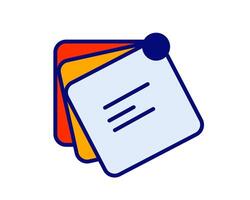 Illustration of a colorful note pad stacked with papers, representing brainstorming sessions, meetings, and creative thinking vector