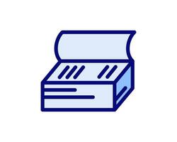 Illustration of a folded notebook, showcasing simplicity and functionality, ideal for educational or professional apps vector