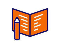 Illustration of a pen with an open notebook, highlighting organization and note-taking, ideal for productivity and educational platforms vector