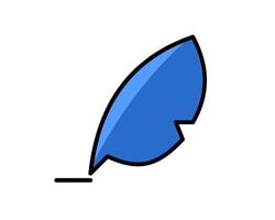 Illustration of a feather pen marker, symbolizing highlighting, drawing, or creative sketching activities vector