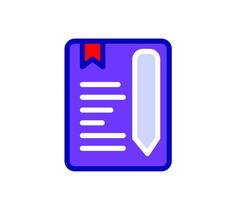 Illustration featuring a pen and notepad, symbolizing productivity and idea organization, perfect for educational or office related themes vector