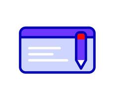 Illustration featuring a notepad and pen icon, ideal for representing note-taking, journaling, or planning tools in digital spaces vector