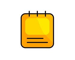 Illustration of yellow small notebook, paper for memo vector
