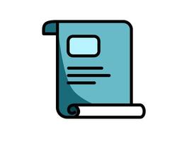 Illustration of blue rolling notes, notebook, paper for memo or writing a note vector