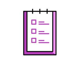 Illustration of notes, notebook, paper for memo or writing a note with check box vector