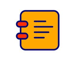 Illustration of a note icon with a vibrant color palette, representing creativity, spontaneity, and the excitement of new ideas vector