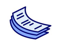 Illustration of three stacked of paper notes isolated vector