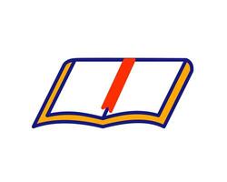Illustration of a clean, modern book design, representing knowledge, research, and educational resources vector