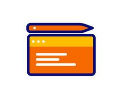Illustration of a pen resting on a journal, symbolizing reflection and creativity, ideal for personal development or writing tools vector