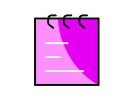 Illustration of pink notes, notebook, paper for memo or writing a note isolated vector
