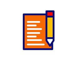 Illustration of a notepad and pen symbol, representing organization and creativity, perfect for project planning or educational materials vector