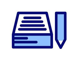 Illustration of a stacked document and pen symbol, representing organization and creativity, perfect for project planning or educational materials vector