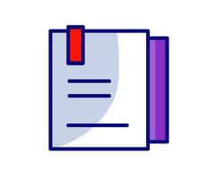 Illustration of purple notes, notebook, paper for memo or writing a note vector