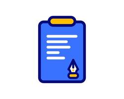 Illustration of a fountain pen on a classic notepad, evoking tradition and craftsmanship, great for branding in creative or professional industries vector