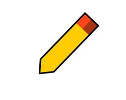 Illustration of a yellow pencil with red eraser for writing, drawing, or creative sketching activities vector