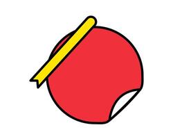 Illustration of red notes, notebook, paper for memo or writing a note in the circle shape vector