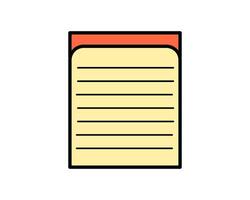 Illustration of notes, notebook, paper for memo or writing a note with orange color for header vector
