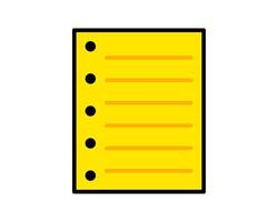 Illustration of notes, notebook, paper for memo or writing a note with holes on side vector