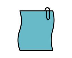 Illustration of blue paper for memo or writing a note with clip on the corner vector