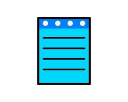 Illustration of blue notebook for memo or writing a note vector