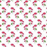 Seamless pattern design with geranium flowers. Pattern for fabric, tiles, wallpaper, and wrapping paper. vector