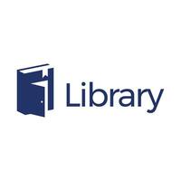 library book flat minimalist logo design vector