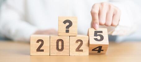 2024 to 2025 New year with questions mark. FAQ, frequency asked questions, Answer, Q and A, Information, Communication and interrogation Concepts photo