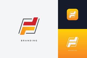 Flight F Initial Logo Design vector