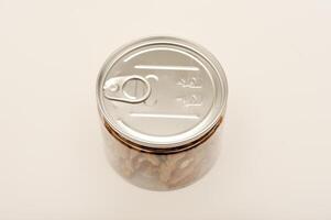 Nuts in a jar. Peeled walnuts. photo