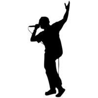 a silhouette of a man with a microphone vector