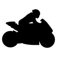 silhouette of a person riding a motorcycle on a white background vector