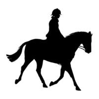 silhouette of a horse rider on a white background vector