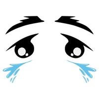 a crying face with tears on it vector