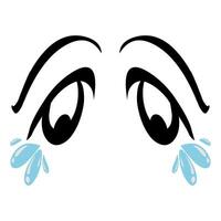 a cartoon crying face with tears on it vector