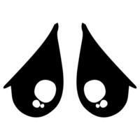 two black eyes with bubbles on the sides of them vector