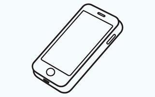 Minimalist phone sketch icon vector