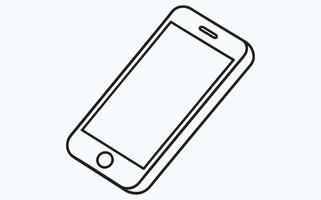 Minimalist phone sketch image vector