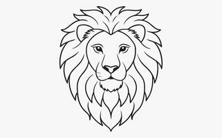 Geometric lion head line art image vector