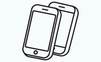 Minimalist phone sketch vector