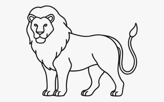 Lion line art icon vector