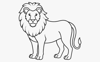 Lion line art image vector